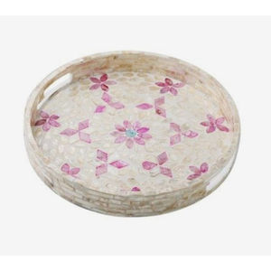 New Arrival Vintage Food Serving <b>Tray</b> Made with Mother of Pearl Serving Platters Round <b>Catering</b> Dish Hotel Supplies - Product Image 1