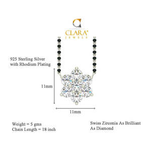 Compra un Mangalsutra de Plata Pura Chapado en Oro con Cuentas, Diseño Floral, Étnico, Religioso, con Diamantes en Forma de Pera, Regalo de Boda para Esposa - Product Image 4