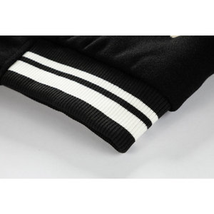Chaqueta universitaria de alta calidad, lana personalizada con mangas de cuero PU, chaqueta universitaria con bordado de chenilla personalizado, chaqueta universitaria con estampado - Product Image 6