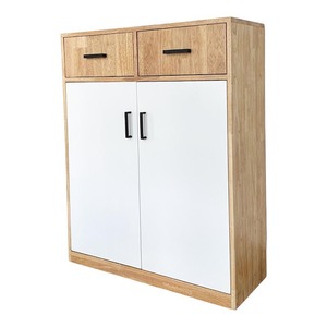 Meuble à chaussures minimaliste à 4 niveaux en bois naturel KG68065, convertible et extensible pour usage domestique - Product Image 1