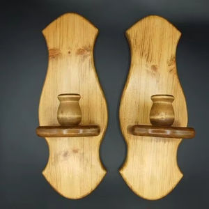 Modern Minimal Wooden <b>Candle</b> <b>Sconces</b> <b>Wall</b> Indoor Bedroom Livingroom Simple Elegant Stylish Decorative Accent - Product Image 1