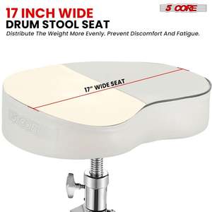 5 Core Drum Throne 4 <b>Padded</b> Guitar <b>Stool</b> Drummer Chair Adjustable Seat - Product Image 3