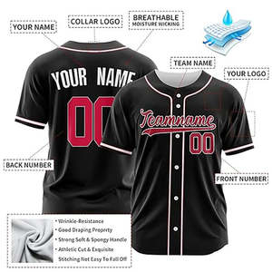 Offres Spéciales maillots de baseball élégants à séchage rapide pour adultes vêtements de sport personnalisés avec logo du nom de l'équipe et impression du numéro - Product Image 4