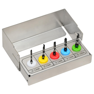 R.A.A. INTERNATIONAL Kit de Fresas para Implantes Dentales con Irrigación Externa, Set de 5 Piezas, Soporte, Logotipo Personalizado, Modelo RAA-118 CE - Product Image 1