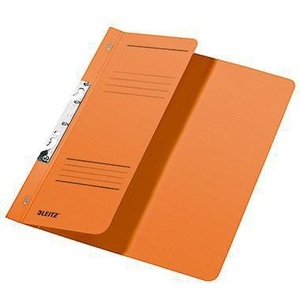 LEITZ Carpeta Naranja Manila Reciclada de 250g/m DIN A4 con Clips, Material Orgánico para Organización - Product Image 1