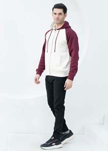 Sweatshirts à capuche style raglan Top Quality 100% Cotton Men's Clothing Zipper Streetwear Heavyweight Hoodie Wholesale - Product Image 3