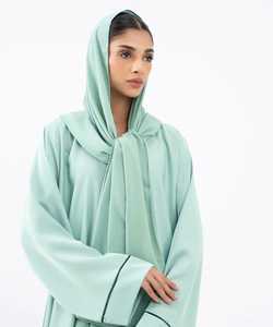 Abaya ouverte en mousseline de soie Loriya, abaya islamique imprimée de qualité supérieure, ensemble de 2 pièces, vêtements islamiques - Product Image 2