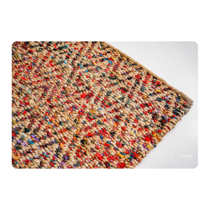 Durable Eco Friendly Handwoven Jute Rug with Natural Multi Color PET Yarn for Living Room Bedroom and Stylish Home <b>Flooring</b> - Product Image 2