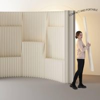 Paravent en papier pliable avec étagère, design angulaire créatif, multifonctionnel, portable, pour la maison, le bureau, l'exposition