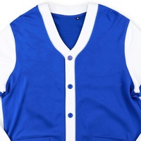 Cardigan en tricot contrasté bleu et blanc pour femmes Zeta Phi Beta, manches longues, col en V, boutons sur le devant, style preppy, longueur normale, hiver