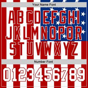 Maillot de baseball authentique avec drapeau américain 3D blanc-rouge personnalisé - Product Image 5
