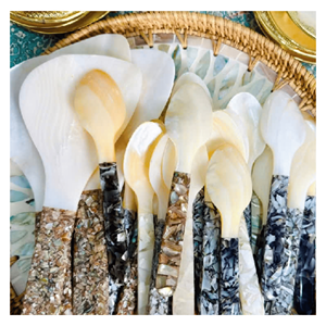 Cuillère en nacre, cuillère en coquille finie à la main pour le service du thé, des desserts et la décoration de table, Vietnam - Product Image 3