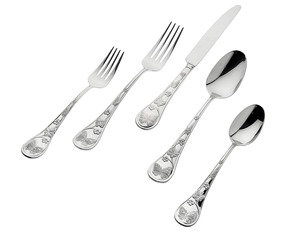 <b>Butterfly</b> Pattern Eco-Friendly Luxury <b>Wood</b> Flatware Set 20 Piece Service for 4 Floral Engraved Cutlery - Product Image 3