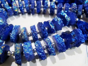 Cuentas Rondelle de cuarzo solar de zafiro azul 17-20mm Forma de disco Hilos brillantes de 8 pulgadas por hebra - Product Image 2