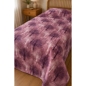 Rose Pink Plant-Patterned Single Pike <b>Bedspread</b> Customized Polyester Fitted Sheet for Home for Twin <b>Double</b> Beds for Hotels - Product Image 2