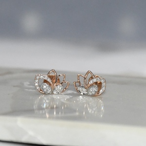 Pendientes de Diamantes de Corte Brillante Natural en Oro Amarillo Real de 14Kt y 18Kt de Lujo VDS, Certificados por IGI, Joyería Elegante para el Día a Día para Mujer - Product Image 2