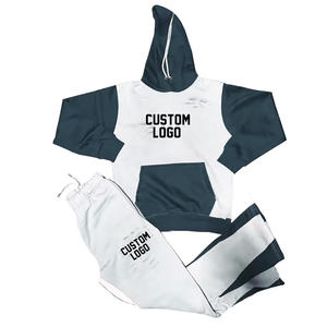 Conjunto de sudadera y pantalón unisex con capucha y forro polar personalizado en todas las tallas para hombre, chándal con logotipo bordado serigrafiado para invierno de talla grande - Product Image 2