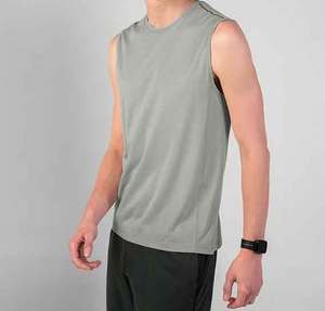 OEM Custom Lightweight Quick Dry Blank Muscle Bodybuilding Cutoff Sports Fitness Gym <b>Running</b> <b>Singlet</b> Tank Top for Men - Product Image 4