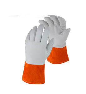 Guantes de soldadura de cuero de vaca TIG Split guantes de soldadura TIG DE SEGURIDAD Industrial calidad resistente al calor largo - Product Image 1
