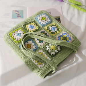 Custom Vintage Fashion Lady Crochet Flower Winter Shoulder Bag Casual Open Closure Handmade Cotton Strap Lining Thermal All - Product Image 5