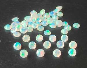 Opale d'Éthiopie naturelle multicolore, multibrillante, taille ronde facettée, 2mm-8mm, pierre précieuse de haute qualité pour la fabrication de bijoux - Product Image 4