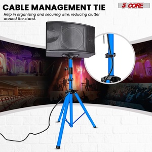 5 Core Speaker Stand <b>Tripod</b> Heavy Duty Adjustable 48" Universal Mount for PA DJ Studio - Product Image 5