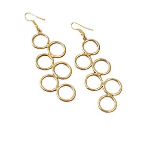 Pendientes de tuerca de latón chapado en oro de moda para uso diario Joyería personalizada Pendientes de aro de latón de alta calidad Pedido al por mayor - Product Image 4