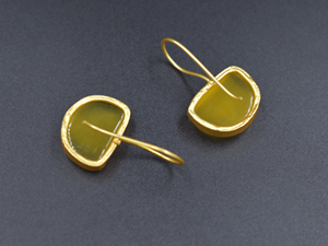<b>Earring</b> trendy <b>fashion</b> <b>earring</b> Manufacturer Supplier 18k Gold Plated Stainless Natural Stone Round Stone <b>Earrings</b> - Product Image 4