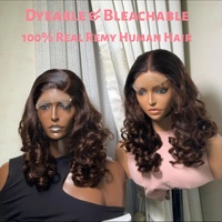 Perruque à ondulations enroulées en cheveux humains vierges de vison brésilien à 200% de densité, HD pour dentelle frontale sans colle, couleur naturelle, marque Mavis, perruques longues