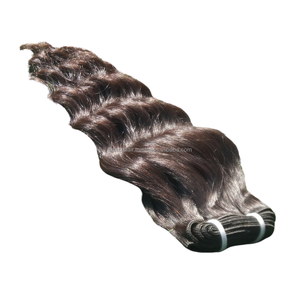 Extensiones de cabello de máquina de trama doble de lujo 100% humano Remy virgen cutícula alineada indonesio ondulado venta al por mayor - Product Image 6