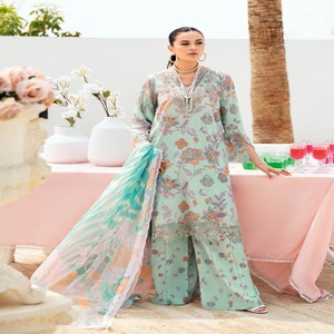 Venta al por mayor de trajes de césped de 3 piezas de diseñador pesado, ropa paquistaní e india de marca original, Lehnga Choli de Ramsha - Product Image 2