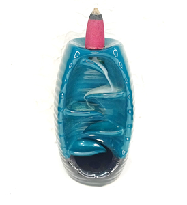 Fontaine en forme de montagne de roche Céramique refoulement cascade fumée brûleur d'encens fontaine inverse cône d'encens support de brûleur - Product Image 6