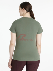 Top de equitación para mujer al por mayor, tejido elástico ligero de primera calidad, transpirable, de secado rápido, que absorbe la humedad, ecuestre elegante - Product Image 2