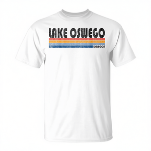 T-shirt Lake Oswego Oregon stile vintage anni '80 design retrò taglia unisex per adulti - Product Image 2