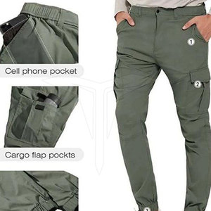 Pantalon cargo en toile légère pour homme grande taille - Respirant et imperméable, pour l'entraînement en plein air et le style urbain, 100% coton - Product Image 5
