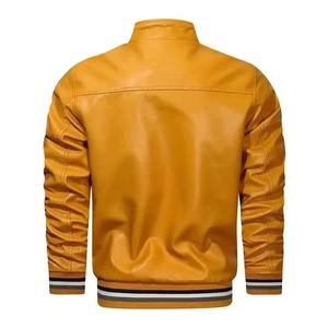 Chaqueta de bombardero de cuero genuino de diseñador con estilo para hombre, ropa de calle de invierno clásica Retro Vintage, soporte de lona ajustado - Product Image 3