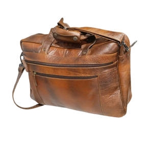 Maletín de Cuero Genuino Vintage para Portátil, con Correa para el Hombro, Múltiples Bolsillos, para Oficina, Viajes, para Hombre - Product Image 1