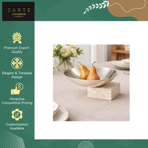 Bol décoratif en laiton sur base en marbre moderne, artisanal et luxueux, pour la décoration de la maison, pour les mariages et le Ramadan, couleurs et logo personnalisables - Product Image 4