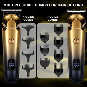 Kit de rasoir électrique professionnel pour hommes IPX7, tondeuse à barbe et cheveux, tondeuse à lame en T à zéro écart pour nez, oreilles et corps - Product Image 5