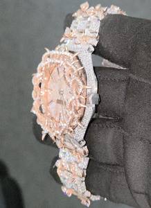 Montre de luxe pour homme, mode hip-hop, bracelet en acier inoxydable, mouvement à quartz personnalisé avec moissanite, cadran de 41 mm, date automatique - Product Image 4