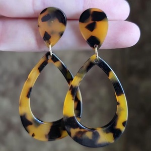 Pendientes de Resina Bordados a Mano, Joyería de Moda de Acero Inoxidable para Mujeres y Niñas, Estilo Clásico para Bodas, Alta Calidad - Product Image 2