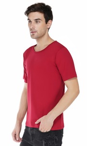 T-shirt décontracté pour homme 100% coton, imprimé sur mesure, manches courtes, col rond, design uni, respirant, séchage rapide, tricoté, promotionnel pas cher - Product Image 4