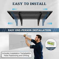 Étagères murales de garage robustes JH-Mech, lot de 2 (2x3 pieds), capacité 700 lb, 24x72 pouces, étagère de rangement murale pour garage