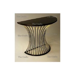 Mesa auxiliar de sala de estar de diseño ventajoso en mesa auxiliar de hierro y vidrio para mesa de consola decorativa de boda - Product Image 3