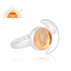 Best Selling Fine Sterling Silver Natural Citrine Gemstone <b>Adjustable</b> <b>Ring</b> Custom Jewelry Manufacturer - Product Image 2