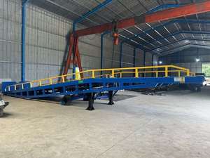 Rampe hydraulique de quai de 10 tonnes fabriquée au Vietnam avec surface antidérapante en acier nervuré et pompe à moteur manuel - Product Image 3