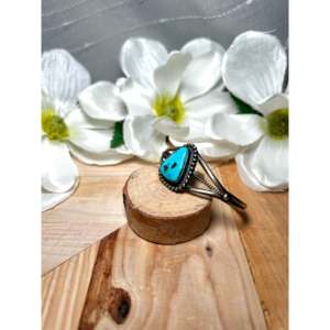 Dave Skeets Kingman Turquoise & Sterling <b>Silver</b> Fashion <b>Cuff</b> <b>Bracelet</b> - Product Image 3