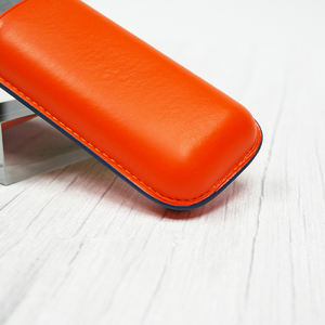 Étui de voyage à Double cigare en acier inoxydable avec étiquette personnalisée de qualité supérieure avec housse en cuir PU - Product Image 2