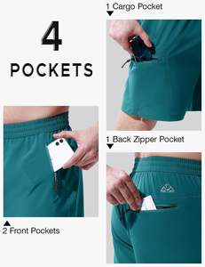 Pantalones cortos transpirables de alta calidad para hombre, pantalones cortos informales para gimnasio, nuevo diseño, pantalones cortos para correr, bolsillos en la cintura elástica - Product Image 6