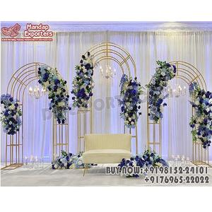 แผงโลหะตกแต่งงานแต่งงานคริสเตียน ฉากหลังงานหมั้นสุดหรู ขาตั้งฉากหลังงานพิธี แผงโลหะดีไซน์เนอร์สำหรับเวที - Product Image 1